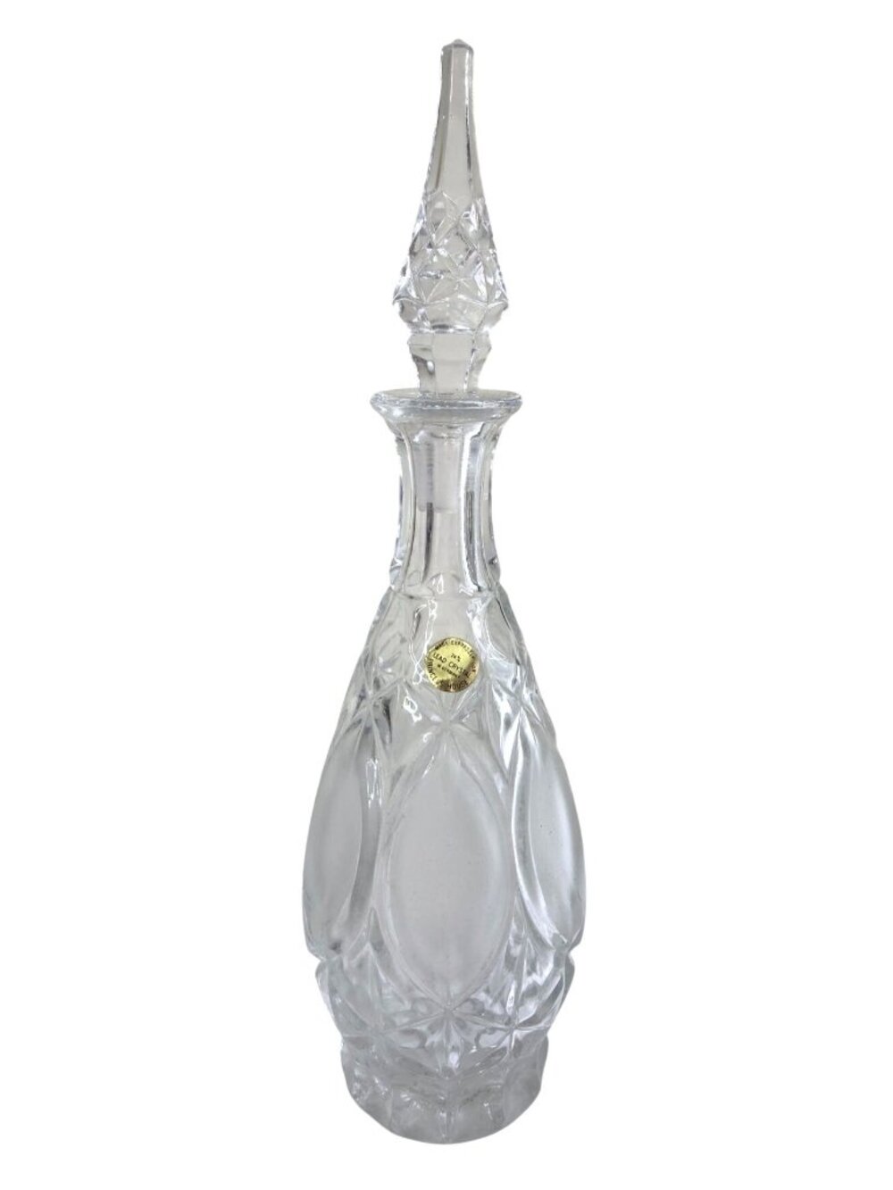 Vtg Princess House Decanter With Stopper Genie Bottle Leaded Crystal 15.5 Inches